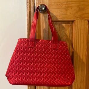 Like New Lug Poppy Red Classic VL Vegan Leather Tempo Tote Bag